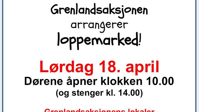 Loppemarked lørdag 18. april!