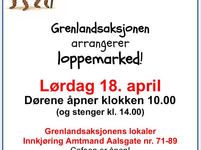Loppemarked lørdag 18. april!